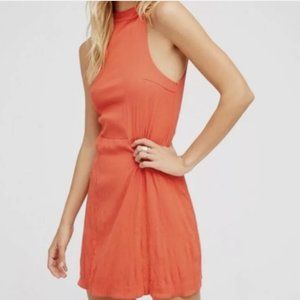 NWOT FREE PEOPLE Red Orange Kitty Kat Back CutOut